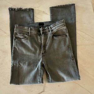 MOTHER Charcoal Cropped Jeans